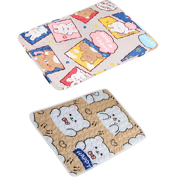 BESTSKY 2Pcs Dog Mat Scratch Proof Waterproof Blanket Pet Safe Pet Crate Pads Style1