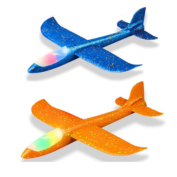 BESTSKY 2Pcs Fidget Toys,Model Aircraft,Gliders - Large 48cm, LED Light for Night Play