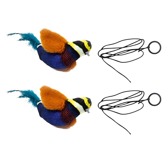 BESTSKY 2Pcs Flapping Bird Cat Toy,Interactive Bird Sounds Chirping Bird Cat Toy Flapping Wings,Stimulate Cat Play Bird Toy for Cats,Multicolor