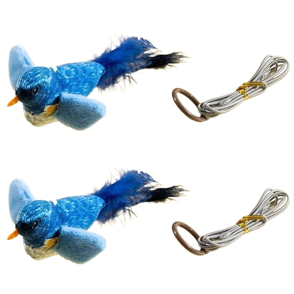 BESTSKY 2Pcs Flapping Bird Cat Toy,Repeated Sound Effect Bird Toy for Cats,Fun and Long-Lasting Interaction Cat Bird Toy Flapping,Blue