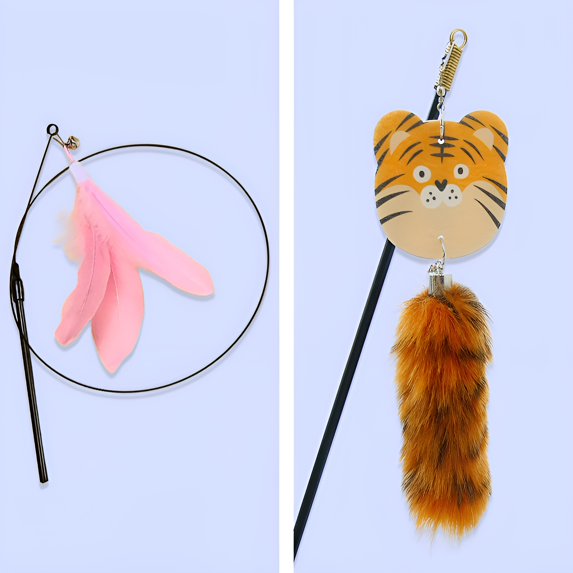 BESTSKY 2Pcs Interactive Cat Toy,Engaging Interactive Toys Kitten Toys,Quick Action Fun Interactive Cat Toys,Style1