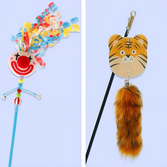 BESTSKY 2Pcs Interactive Cat Toy,Fun Streamers Interactive Cat Toys,Interactive Toy Appeal Cats Cat Toys Interactive,Style2