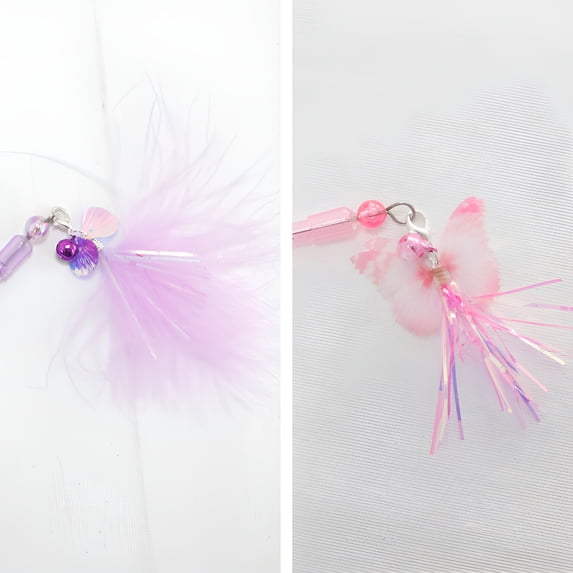 BESTSKY 2Pcs Kitten Toys,Easy Play Handling Cat Toys Interactive,Quick Cat Interaction Cat Wand,Style1