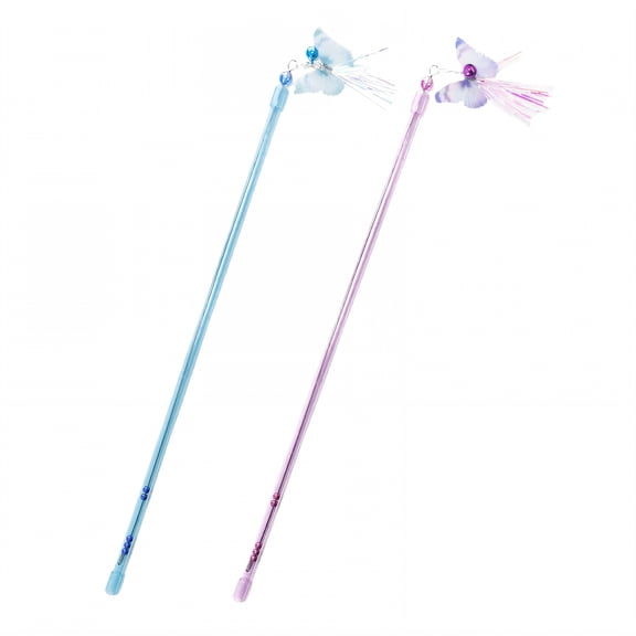 BESTSKY 2Pcs Kitten Toys,Fun Challenge Play Cat Accessories for Indoor Cats,Exciting Cat Interaction Cat Wands for Indoor Cats,Style2