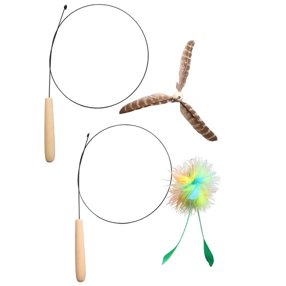 BESTSKY 2Pcs Kitten Toys,Spinning Windmill Cat Wand,Visual Play Enhancement Cat Toys Wands,Style2