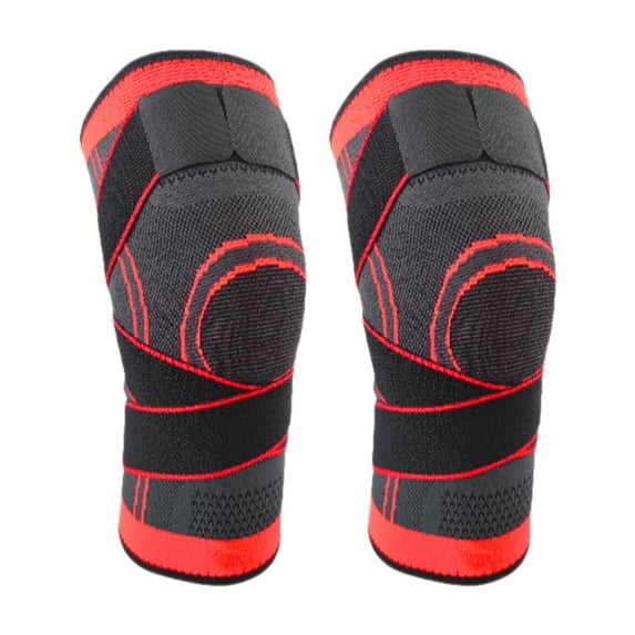 BESTSKY 2Pcs Knee Brace,Nylon Patella Band,Knee Sleeves Weightlifting Men,Red,M