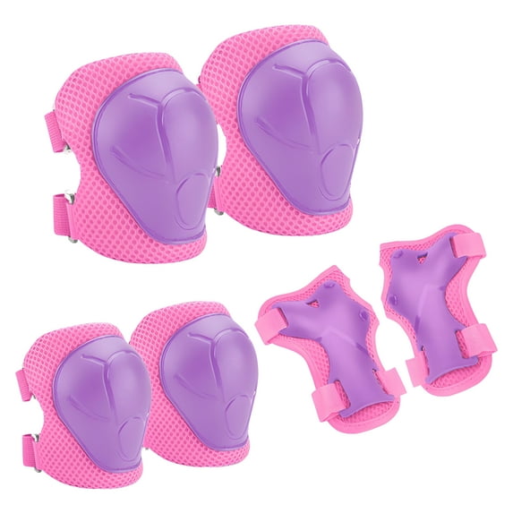 BESTSKY 2Pcs Knee Pads for Kids,Anti-Fall and Anti-Collision Knee Pads,Protective Gear Set Kids Knee Pads and Elbow Pads Set,Purple&Pink