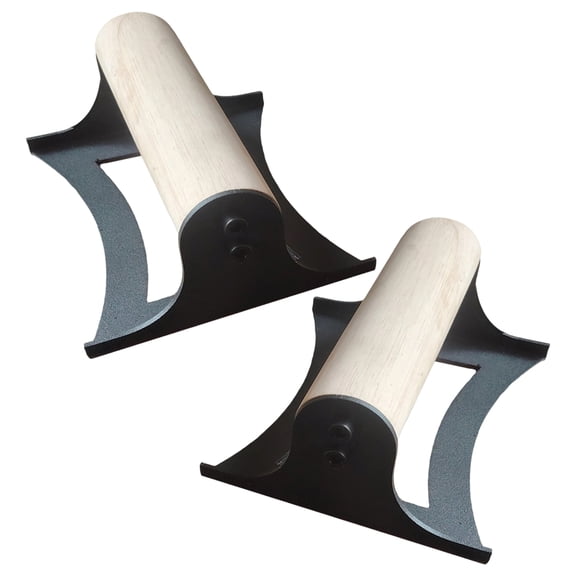 BESTSKY 2Pcs Parallel Bars,Sturdy Iron Base Wooden Grip Parallettes Bars,Ergonomic Fitness Pushup Handles,Gym Accessories for Home Gym Floor Workout