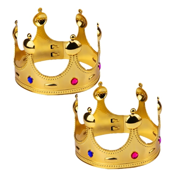 BESTSKY 2Pcs Party Crown Plastic Plating Monarch Royal Medieval Prop