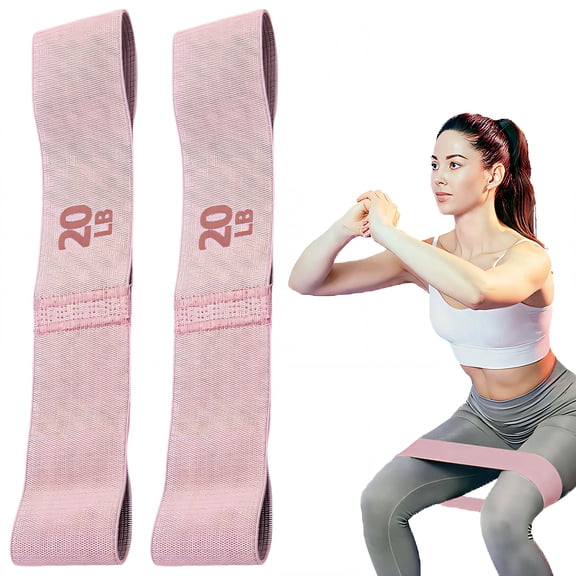 BESTSKY 2Pcs Resistance Bands for Working Out,Glute Activation Loop Bands,Booty Bands for Yoga,Pilates,Rehab,Fitness,Strength Training,Pink