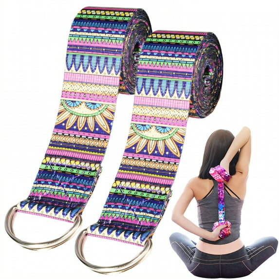 BESTSKY 2Pcs Stretching Strap,Dancer Body Opener Elastic Bands for Exercise,Yoga Strap for Rehab,Fitness,Strength Training,Style4