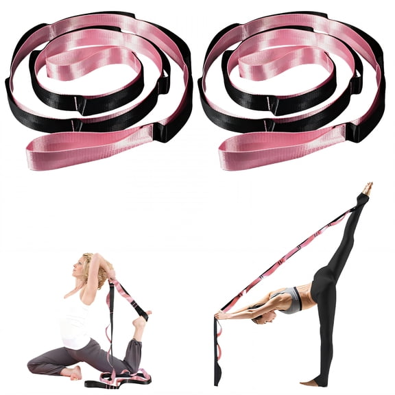 BESTSKY 2Pcs Stretching Strap,Perfect Support Yoga Strap,Resistance Bands for Working Out Home Gym Physical Therapy,Style1