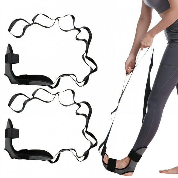 BESTSKY 2Pcs Stretching Strap,Sports Injury Recovery Yoga Straps for Stretching,Stretch Strap for Rehab,Fitness,Workout,Gray