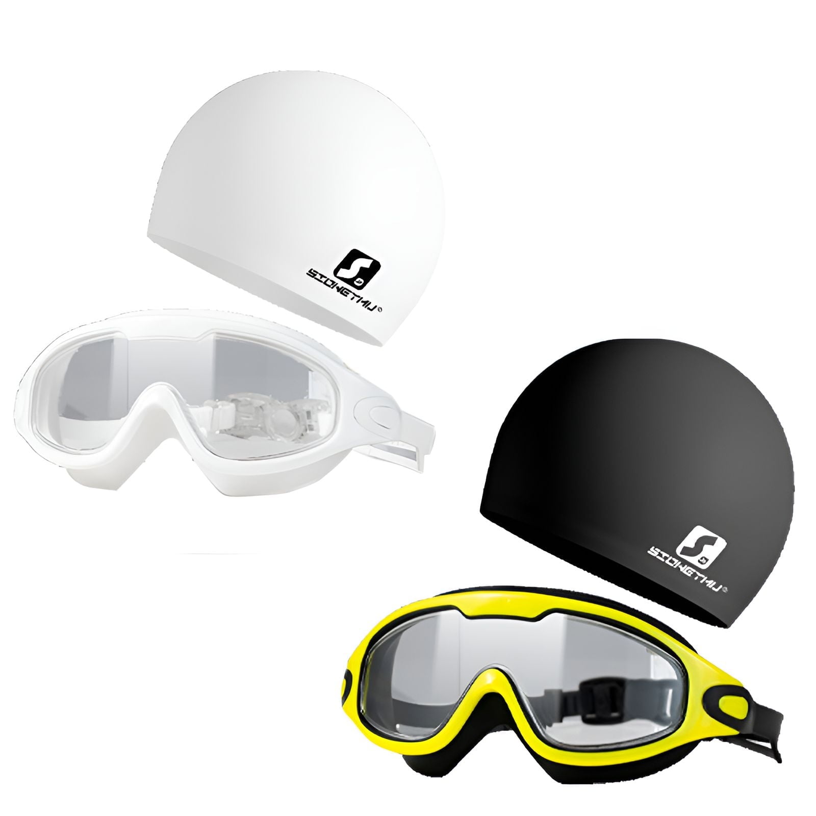 FEIFEI'S BOW Kids Swimming Goggles Safe Soft Silicone Cap Hat Anti-Fog Waterproof No Leaking Crystal Clear Swim Goggles Spider For Kids Children Boys Girls And Teens Age 3-15 (cat