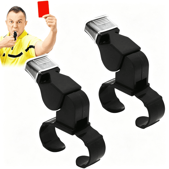 BESTSKY 2Pcs Whistles Sports Finger Grip Whistle Loud Crisp Sound Whistle Tooth Guard Referee Whistle Handheld Whistle Netball Whistle for Training and Outdoor Camping