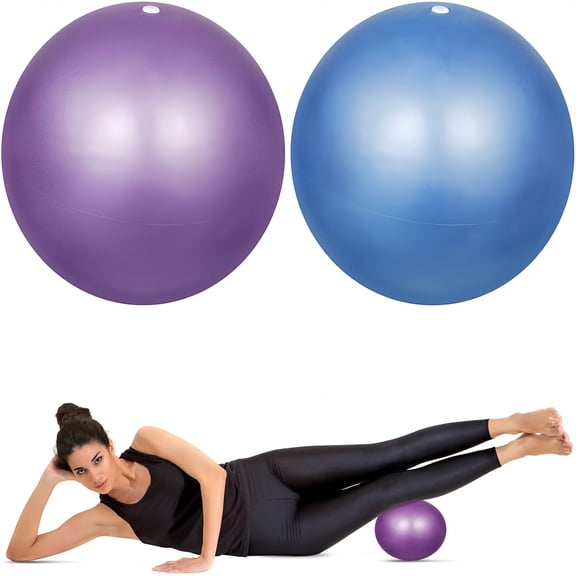 BESTSKY 2pcs Mini Exercise Ball 9inch/23cm Small Yoga Ball Soft Pilate Ball Home Training Ball, Burst and Slip, with Inflatable Straw for Therapy, Barre, Core Training