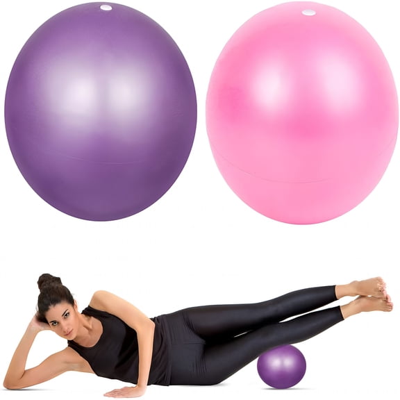 BESTSKY 2pcs Mini Exercise Ball 9inch/23cm Small Yoga Ball Soft Pilate Ball Home Training Ball, Burst and Slip, with Inflatable Straw for Therapy, Barre, Core Training
