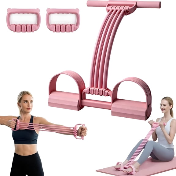 BESTSKY 3 in 1 Adjustable Pedal Resistance Band,8-Tube Multifunction Tension Rope,Natural Latex Sit-Up Trainer Resistance Band Suitable for Fat Loss and Full-Body Shaping Workout