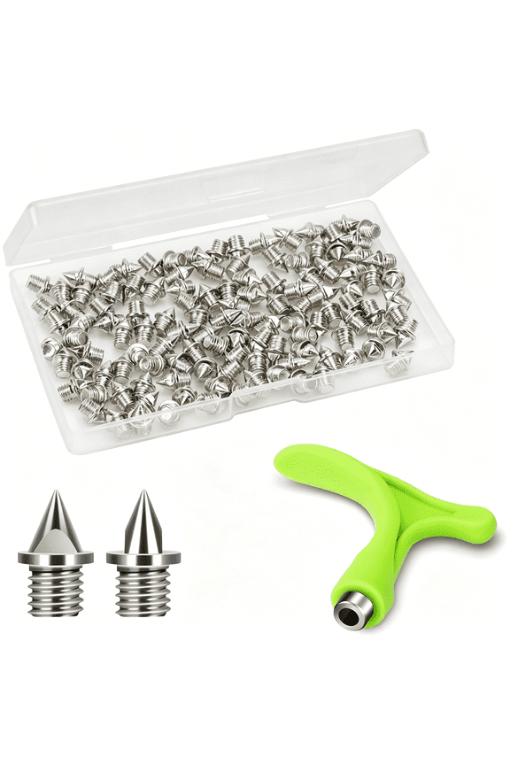 3/16 Inch Track Spikes,120 Pieces Steel Shoe Spikes Replacements with Spike Wrench for Running Track Shoes
