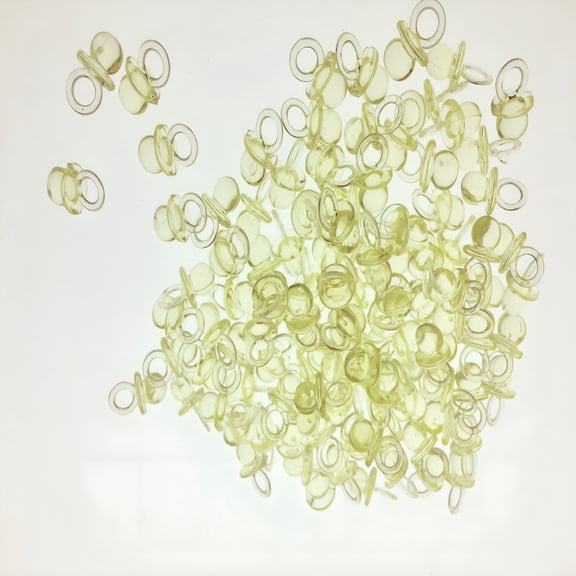 BESTSKY 3/4" Mini Clear Pacifiers Baby Shower Game Party Decoration Favors 144Pcs (Yellow)