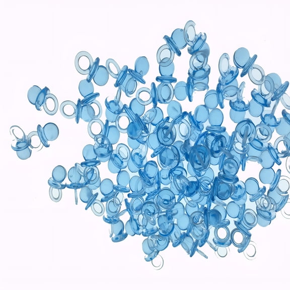 BESTSKY 3/4" Mini Clear Pacifiers Baby Shower Game Party Decoration Favors Blue 12Pcs