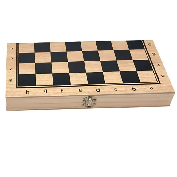 BESTSKY 3 Chess Set - 24x24cm Folding Wooden Chess Board with Storage - Chess Checkers Backgammon Beginners Adults,Easy for Travel