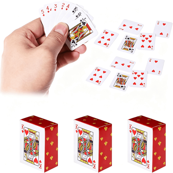 BESTSKY 3 Decks Mini Playing Cards,Party Spoof Fun Smal Playing Cards,Miniature Poker Cards,Mini Poker Game for Adults,Party Favor,Tiny Deck of Novelty Party Gift for Par,Christmas,Halloween(Small)