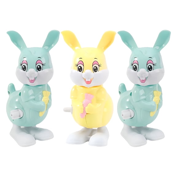 BESTSKY 3 Easter Clockwork Bunny Toys - Pinata Filler,Wind-Up Mini Animals
