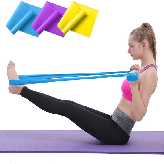 BESTSKY 3-PACK Resistance Bands, Professional Latex Elastic Exercise Bands Long Stretch Bands for Physical Therapy, Recovery, Yoga, Pilates, At-Home or The Gym Workouts, Fitness, Strength Training