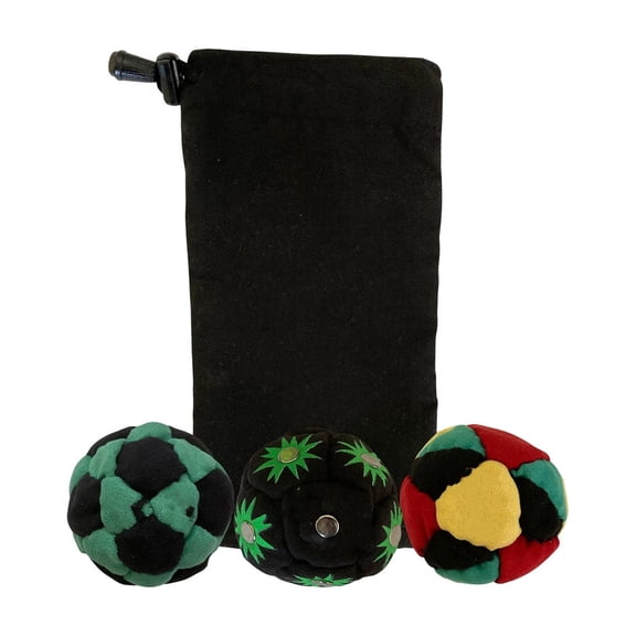 BESTSKY 3 Pack Premium Canvas Hacky Bag Set for Adults,Handmade Kick Sack with Superior Stall Control,Drawstring Bag Included,Dirtbag Professional Footbag