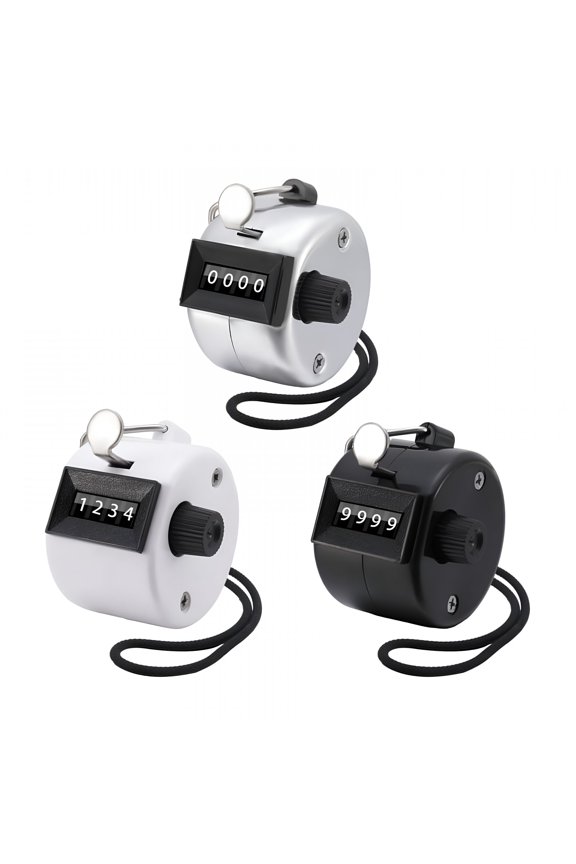 3 Packs Hand Counters, 4-Digit Lap Trackers Manual Clickers, Metal Mechanical Count to 9999, for Coaching, Knitting, Golf, Row, Counting, Sports, Exercise, Tracking.