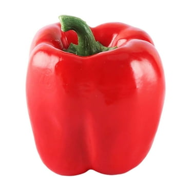 BESTSKY 3 Pcs Bell Pepper,Photorealistic Simulation Fake Fruit,Pu Foam Material Artificial Fruit,Red*3