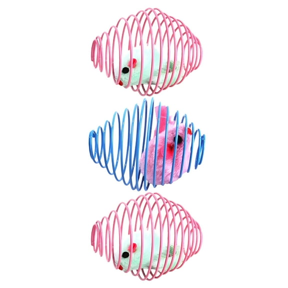 BESTSKY 3 Pcs Cat Toy Stuffed Puzzle Cats Games Modeling Stainless Steel Cat Puzzle Toy