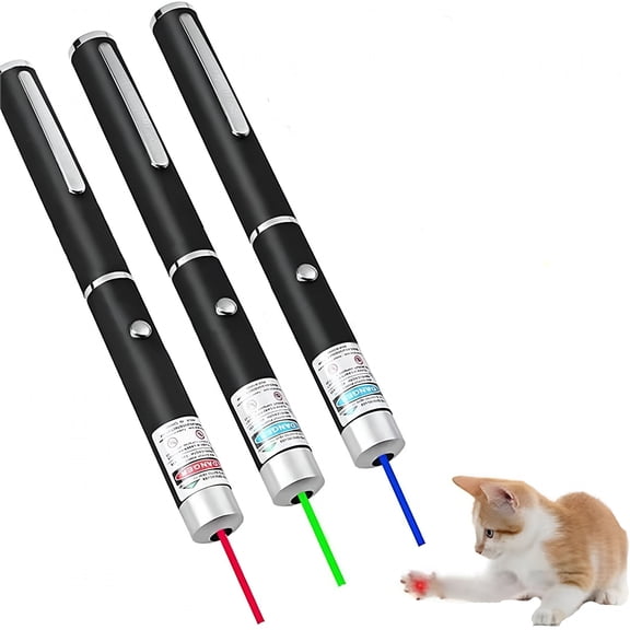 BESTSKY 3 Pcs Laser Pointer for Cats Dogs Pet Interactive Toys Red Green Purple Light (3 PCS Pack Color Mixed, Without Battery)