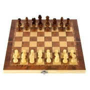 BESTSKY 3 in 1 Chess Checkers Backgammon Set,Wood Classic Board Game for Family,Friend