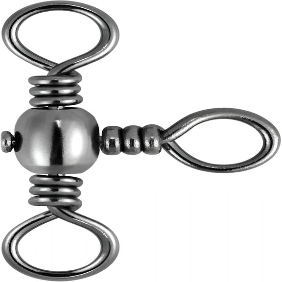 BESTSKY 30 Pack Fishing 3 Way Swivels,35-175Lb,Three Way Barrel Swivels Catfish Rig