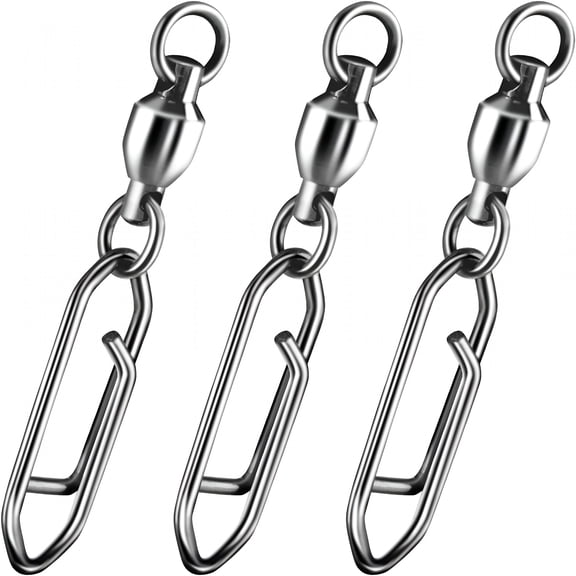 BESTSKY 30-Pack Fishing Speed Clips Quick Change Snap Swivels, Ball Bearing Swivel Power Clips Fishing Snap Swivels Freshwater Saltwater Crankbait Popper Lures Quick Snaps Connectors Tackle