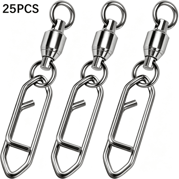 BESTSKY 30-Pack Fishing Speed Clips Quick Change Snap Swivels, Ball Bearing Swivel Power Clips Fishing Snap Swivels Freshwater Saltwater Crankbait Popper Lures Quick Snaps Connectors Tackle