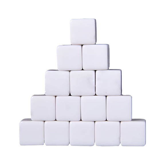 BESTSKY 30 Pcs Blank White Dice, 16mm Acrylic Cubes for Custom Games, DIY Crafts, Educational Tools, Party Favors