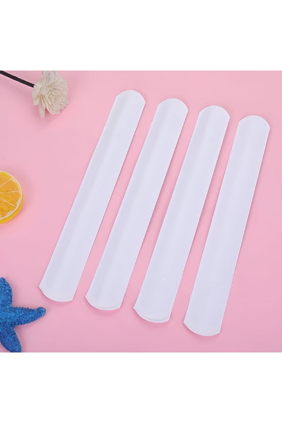 30 White DIY Slap Bracelets for Parties and Crafts