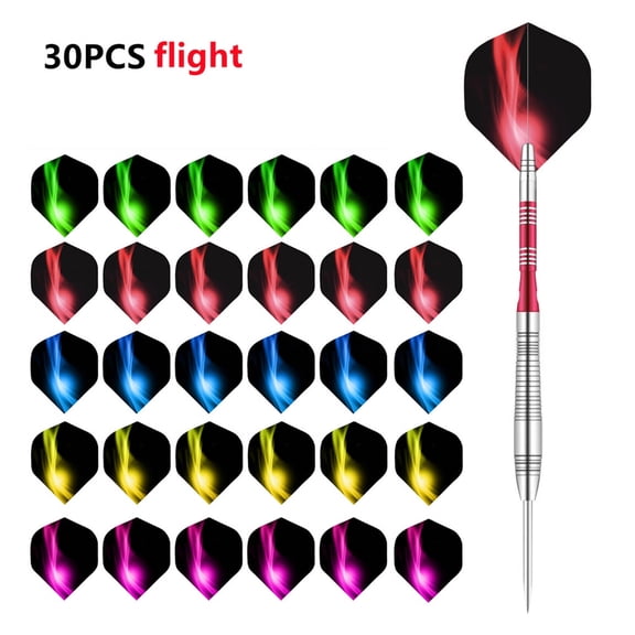 BESTSKY 30Pcs Dart Flights, Streamlined PET Material Flights for Enhanced Accuracy and Stability, Aerodynamic Dart Accessories with Knight Design, Style 2