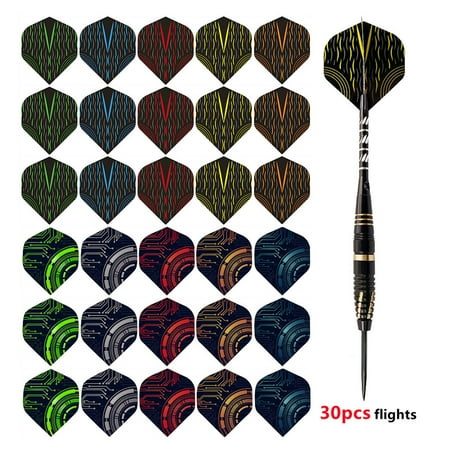 BESTSKY 30Pcs Darts Streamlined Dart Flights for Enhanced Accuracy,Stylish Dart Accessories for Every Player,Style7