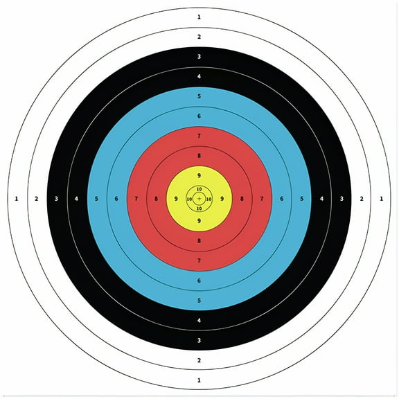BESTSKY 30Pcs Targets Paper Standard Archery 40cm(15.74 inch) 10 Self Adhesive Shooting Target Bow and Arrow Targets for Hunting & Shooting Gun, Pistol, Air Rifle, Bb Gun, Airsoft