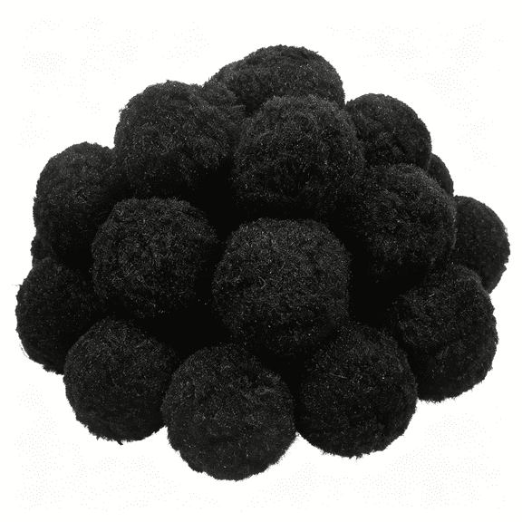BESTSKY 30pcs Large Pom Poms 2 Inch Black Craft Pom Poms Fuzzy Pompoms Balls for DIY Arts and Crafts Projects Home Decorations 30pcs Set black pom poms