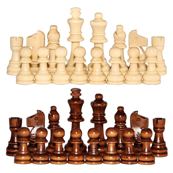 BESTSKY 32Pcs/Set 2.2 Inch Wooden Chess Pieces Game Chess Entertainment Accessories
