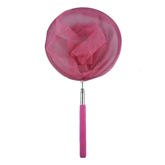 BESTSKY 34 Inch Kids Telescopic Fishing Net - Extendable Butterfly Bug Catcher with Anti-Slip Handle, Stem Outdoor Toy for Ages 3+ (Pink)