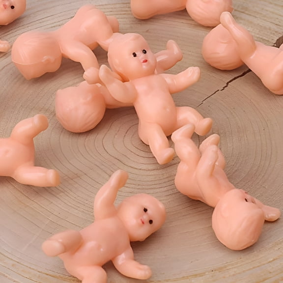 BESTSKY 36 Pcs King Cake Babies 1.2 Inch, Mini Plastic Figurines for Baby Shower Games, Ice Cube Tray, Mardi Gras Party Favors