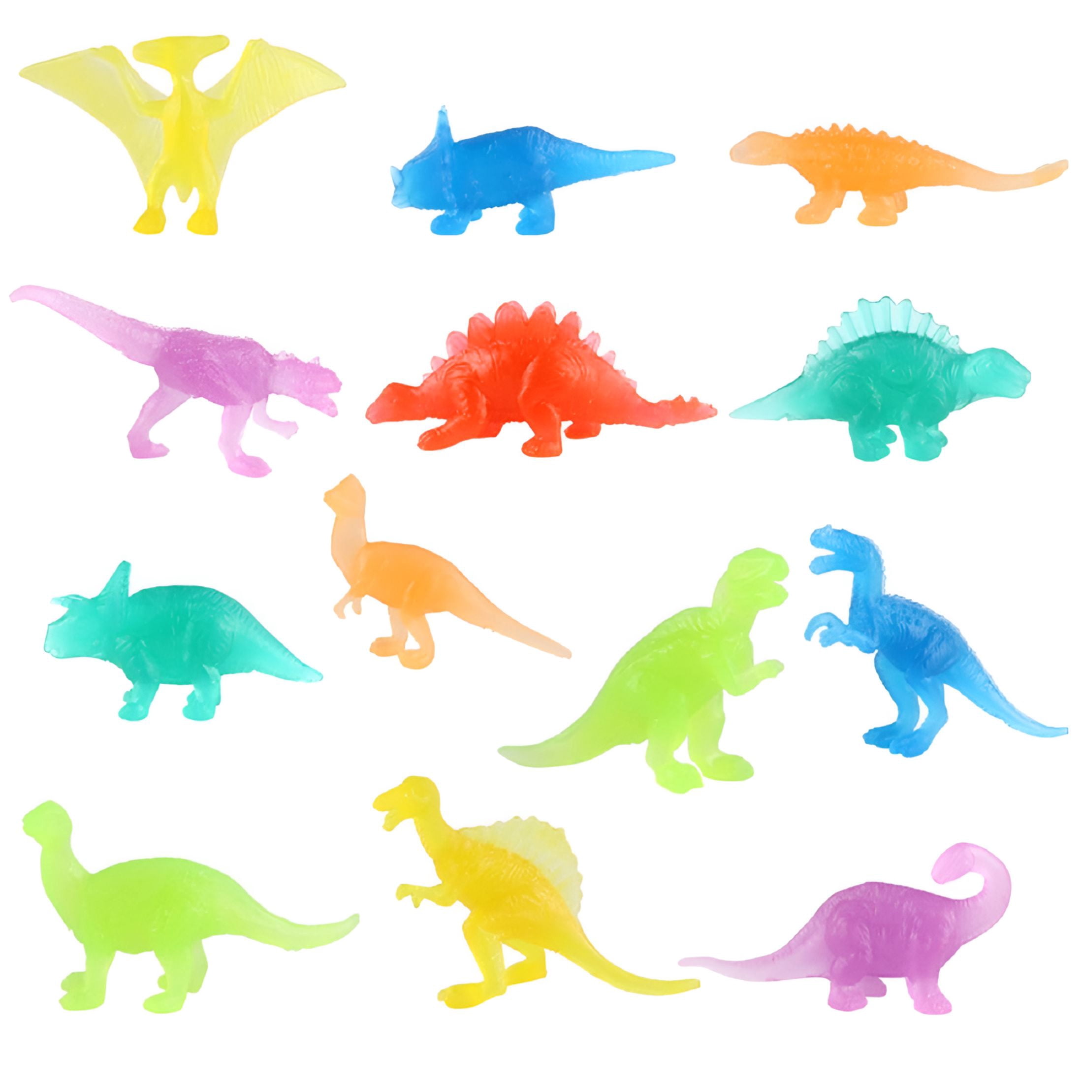 BESTSKY 2026 New 36 Piece Glow in Dark Mini Dinosaur Toy Set,Plastic ...