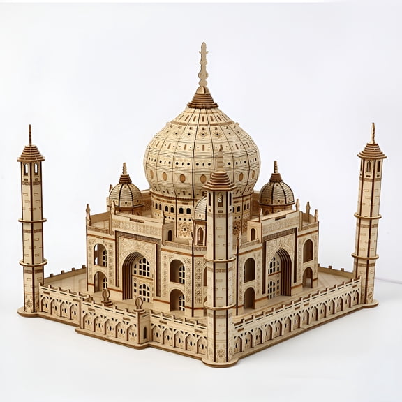 BESTSKY 3D Puzzle for Adults Wooden Craft Kits for Teens DIY Construction Model Kit with LED Light to Build Educational Castle Toys Birthday Gifts