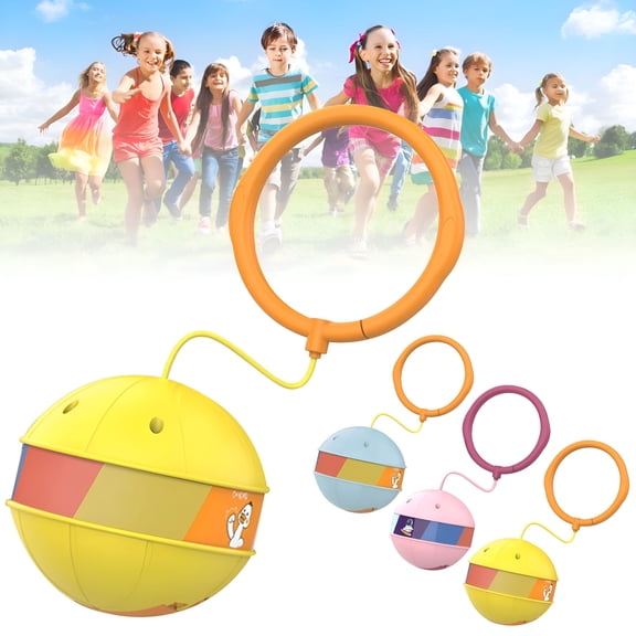 BESTSKY 3Pcs Ankle Toy - Pink Retro Skip Toy Hopper Ball,Ankle Jump Rope Skip Ball,Improve Coordination,Fun Exercise Playground Ball - Retro Birthday Gift for Kids Ages 5-12
